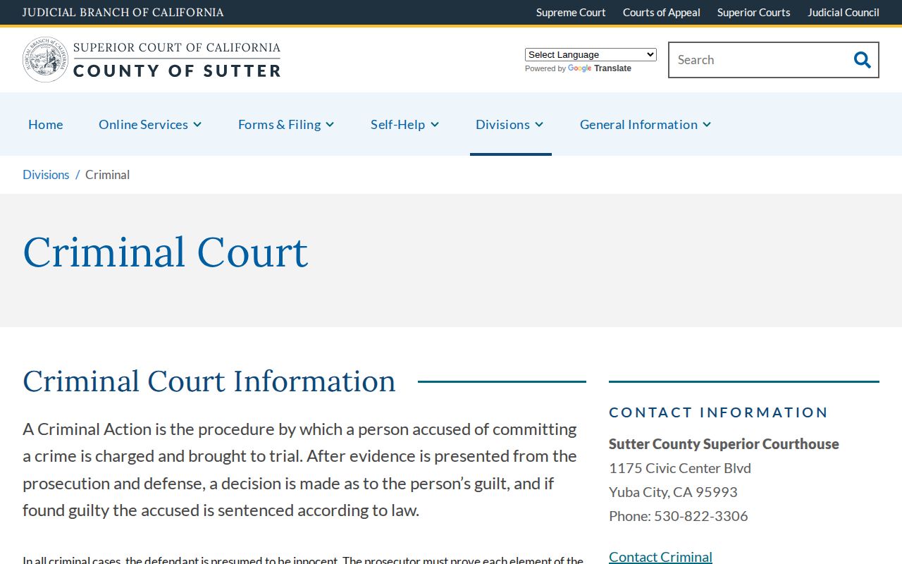 Sutter County released inmates criminal court release records